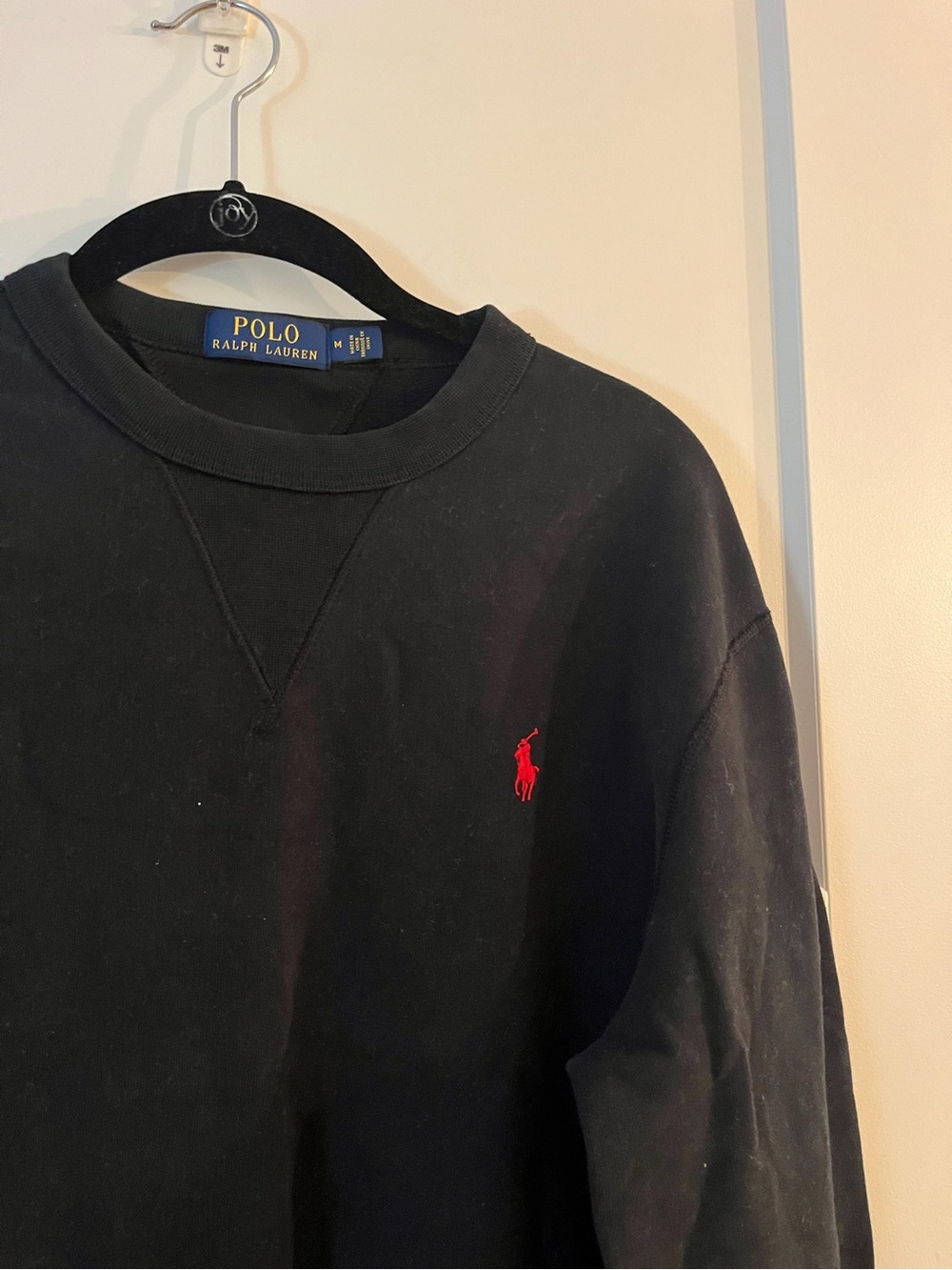 Polo by Ralph Lauren Men's Black Crewneck Sweater with Red Pony - Picture 5 of 5